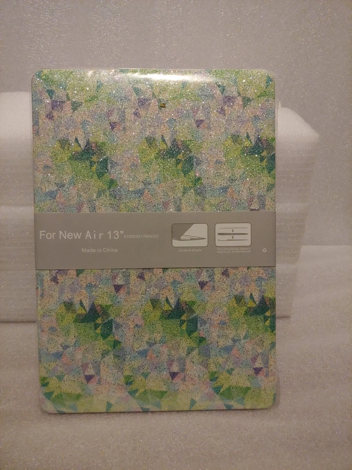 Ipad New Air 13 Case 2 Piece Shell with Keyboard Protector Green/Purple Pastels - Image 1 of 4