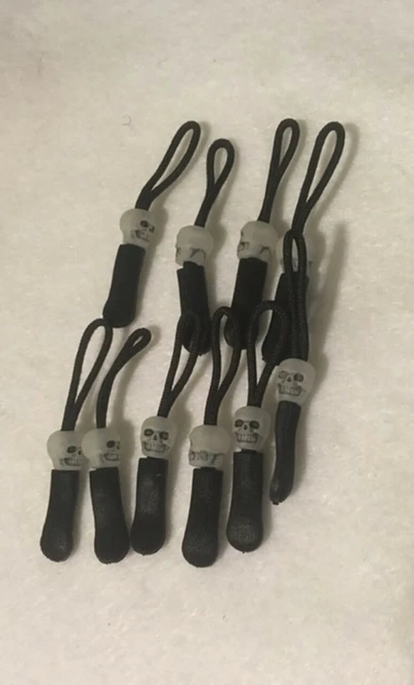 ZIPPER Pulls Cord 10pc Camo Colors Skull Leather Jacket Range Bag Backpacks