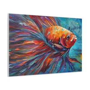 Abstract Betta Fish Art Paint 120*90cm Canvas Unframed Print Australian Wall Art - Picture 1 of 4