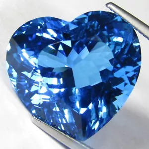 28.39Cts Natural Swiss BlueTopaz Heart Shape Collection Gem - Picture 1 of 5