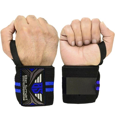 WEIGHT LIFTING TRAINING WRIST SUPPORT WRAPS GYM BANDAGE STRAPS CAMO GREY 18" - Image 1 of 2