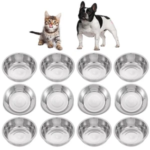 12 PCS Stainless Steel Cat Bowls, 5.5 Inch Metal Cat Bowls, Replacement Eleva... - Picture 1 of 7