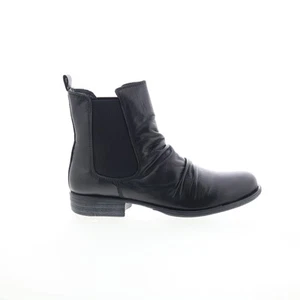Miz Mooz Lissie Womens Black Leather Slip On Chelsea Boots - Picture 1 of 8
