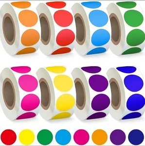 4000 Stück Bunte Klebepunkte Rund Aufkleber Punkte Etiketten Farbcodierung Dot - Bild 1 von 6