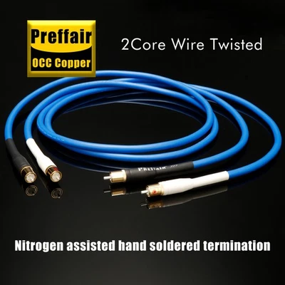Preffair Pair OCC Copper Audio RCA Stereo Cable for Microphone/Sound Card/CD New - Image 1 of 4
