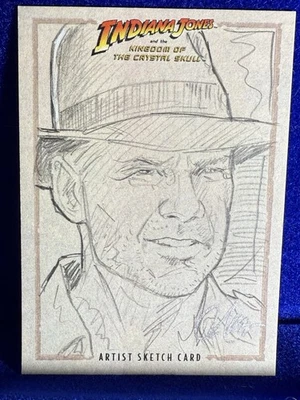 2008 Topps Indiana Jones Masterpieces Sketch Card Crystal Skull Beautiful! - Image 1 of 4