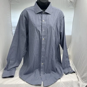 Brooks Brothers 1818 Regent Dress Shirt 17-6/7 Blue & White Glen Check Non-Iron - Picture 1 of 8