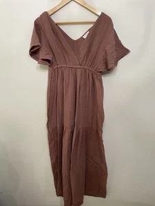 Abito donna nuovo senza etichette Cozy Earth Boardwalk Breeze tessuto argilla malva misto cotone M - Foto 1 di 11