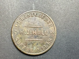 Nueva Zelanda H.J. Hall Merchant Token Grocer General Store Christchurch Coffee - Imagen 1 de 2