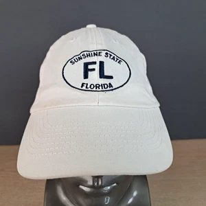 SUNSHINE STATE FLORIDA FL ADJUSTABLE STRAPBACK BASEBALL HAT/CAP, WHITE, TRAVEL - Picture 1 of 16
