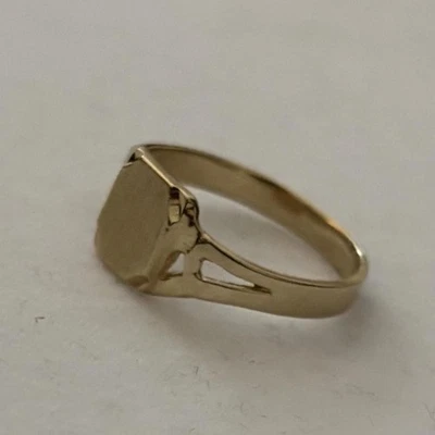 Vintage 10k Solid Gold Unisex Signet Pinky Ring - Image 1 of 4