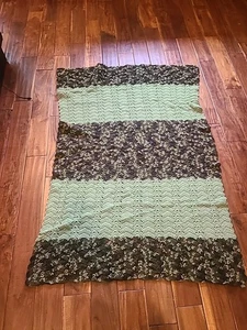 Handmade Afghan 56X39 Inch Afghan Throw Camouflage Green Blanket - Picture 1 of 4