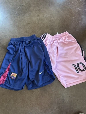 Kids Messi Barcelona Size Small and Miami Fc Size Medium Shorts Set Lot of 2 EUC - Image 1 of 4