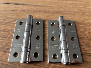 1 Pair of Eclipse Architectural Hardware Door Hinges Satin Chrome - New Boxed - Picture 1 of 6