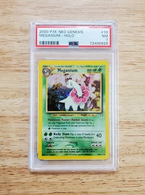 Pokemon PSA 7 NM 2000 Meganium 10/111  Neo Genesis Holo Card - Image 1 of 2