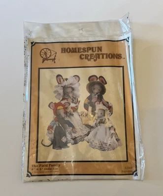 Vintage 1980 Homespun Creations "The Field Family" 8" & 5" Dolls NOS unopened - Image 1 of 4