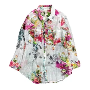 Camicia Aratta Silent Journey per Stitch Fix bianca floreale con bottoni taglia small - Foto 1 di 10