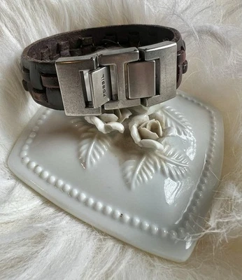 Fossil Lederarmband mit Metallverschluss Braun - Bild 1 von 4