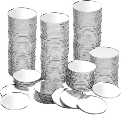 Espejos pequeños redondos de vidrio 200 piezas, espejo redondo de 1 pulgada para ejes, mini círculo Mos Foto 1 de 4