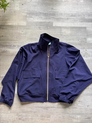 全新 TEK GEAR 女式 Exposed Zip On The Go Crop 夹克外套 紫色 Plum XXL 全新带标签 — 第 1/4 张图片