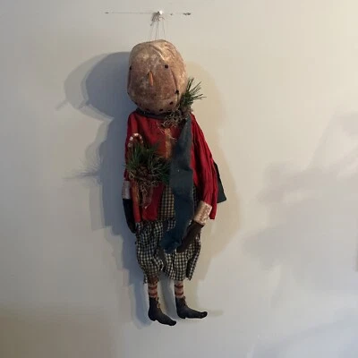 RARO Arte Popular Primitivo Hecho a Mano Moses Allen Coleccionable Ángel Colgante PAZ Foto 1 de 4