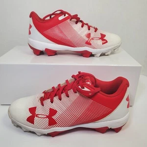 Under Armour Leadoff RM Baseball Youth Size 5Y Red & White Cleats 1297316-611 - Picture 1 of 6