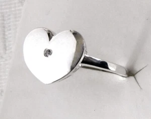 Genuine Diamond Heart Ring / size 8 / 925 Sterling Silver / 0.02cts - Picture 1 of 5