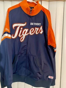 Vintage Stitches Detroit Tigers Zipper Satin Bomber Jacket Size 2X Large - Picture 1 of 6