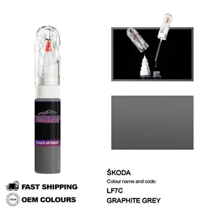 FOR SKODA GRAPHITE GREY LF7C Touch Up Paint Pen Brush Fix Kit Scratch Chip Set - Picture 1 of 8
