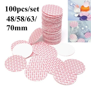 100Pcs Foam Safety Tamper Seals Jar Bottle Press Seal Cap Liners 48/58/63/70mm - Picture 1 of 6