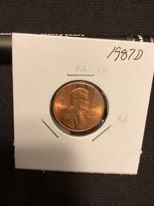 Moneda de centavo conmemorativo Lincoln 1987 D gema BU rojo envío gratuito - Imagen 1 de 2