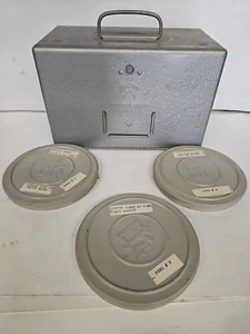 Brumberger Vintage Metal Film Can Storage Case Box with Three Film Containers - Picture 1 of 15
