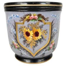 Antique French Victorian Painted Porcelain Cachepot Planter Champagne Cooler