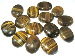 Cabochon occhio di tigre cinque tasche cristallo pietra preziosa curativa pietra di palma regalo energia - Foto 1 di 1