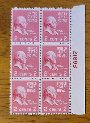 US Stamp #806 Vert Margin Plate Block Of 6 From Expiremental Electric Eye Plates - Image 1 of 3