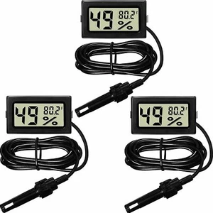 LCD Digital Thermometer Hygrometer Aquarium Humidity Meter Gauge Fahrenheit - Picture 1 of 17