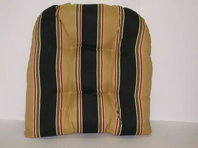 Outdoor Patio Wicker Seat Pad ~ Cay Stripe ~ 19" x 20" x 4.5" **NEW** - Image 1 of 4