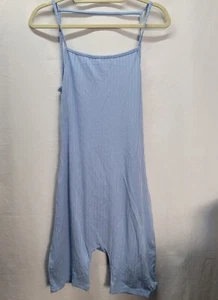New Size L Baby Blue Bodysuit Backless Romper Stretch - Picture 1 of 8