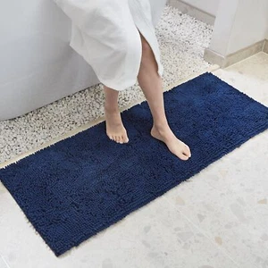 Soft Fluffy Chenille Long Bathroom Rugs Runners Non Slip Absorbent Bath Mats ... - Picture 1 of 8