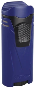 Blue Matte Vector Ironquad Quad Flame Jet Torch Cigar Butane Lighter - 9310 - Picture 1 of 5