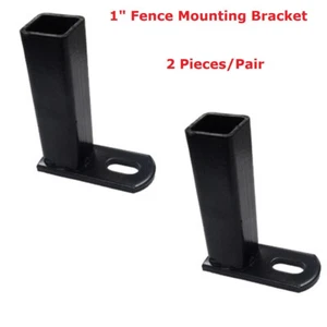 1" Fence Mounting Bracket Square Steel Tube Decorative Rails PAIR - Picture 1 of 2