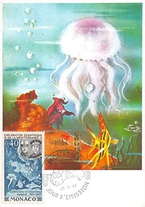 Carte Maximum FDC MONACO EXPLORATION SCIENTIFIQUE MÉDITERRANÉENNE 1969 - Picture 1 of 2