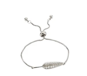 Park Lane "CLARITY" CZ Silver Leaf Bracelet Unique & Sparkling! Reg. $54 - Picture 1 of 2