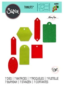New Retired Sizzix Thinlits Gift Tag Collection 7pc #665025 Retail $17.99 UK exc - Picture 1 of 3