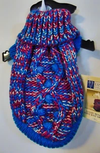 Dog Pet Cable Knit Sweater XS Extra Small Thick Turquoise East Side Coll NWT - Picture 1 of 3