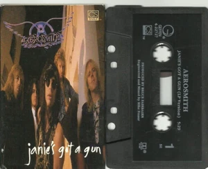 Aerosmith janie's got a gun (cassette single, 1989 Geffen) VG-VG+ - Picture 1 of 3