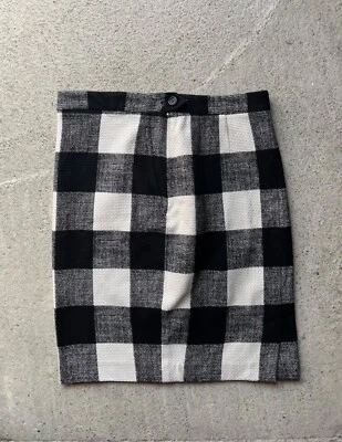Falda midi de algodón a cuadros Iuche Rive Yves Saint Laurent Foto 1 de 4
