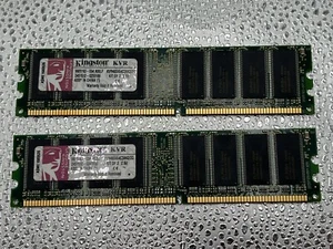 Kingston KVR400X64C3AK2/2G Kit 2.6V 2GB 2 x 1GB PC3200 400MHz 184 Pin - Picture 1 of 3