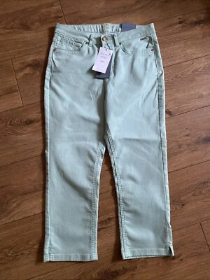 Per Una Jeans Size 10 Crop Mid Rise Super Soft Stretchy Green BNWT - Image 1 of 4