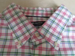 NEW Cremieux Button Down Oxford Shirt MENS M Long Sleeved White Pink Green $79. - Picture 1 of 5